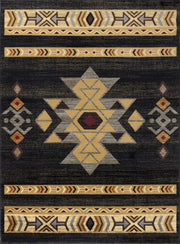 Tribes - 5'3" X 7'3" Southwest Area Rug - Black - R&R Furniture Gallery (Fountain Valley, CA)