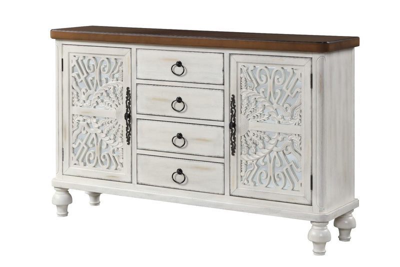 Vermont - Console Cabinet - Antique White - R&R Furniture Gallery (Fountain Valley, CA)