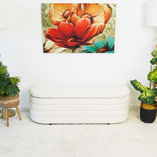 Cabana - Bench With Storage - Ivory - R&R Furniture Gallery (Fountain Valley, CA)