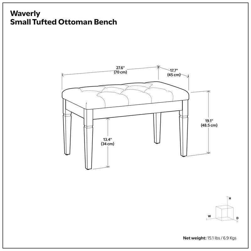 Waverly - Upholstered Tufted Ottoman Bench - R&R Furniture Gallery (Fountain Valley, CA)
