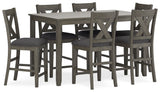 Caitbrook - Rect Drm Counter Table Set (Set of 7) - Gray - R&R Furniture Gallery (Fountain Valley, CA)