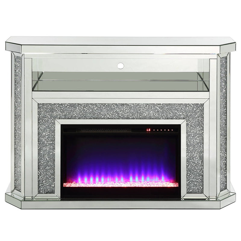 Noralie - 51" Fireplace With LED - Mirrored & Faux Diamonds - R&R Furniture Gallery (Fountain Valley, CA)