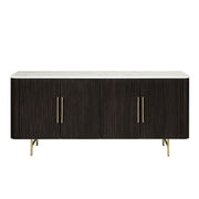 Clayten - Server - White Natural Marble Top & Espresso - R&R Furniture Gallery (Fountain Valley, CA)