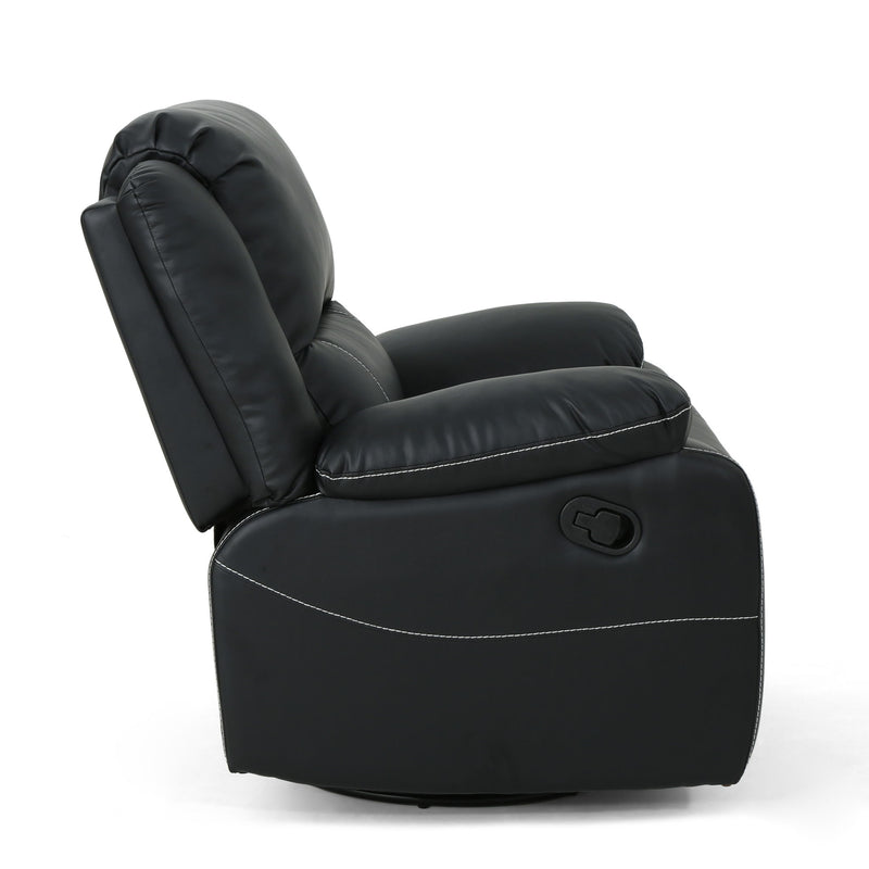 Stylish Wide Manual Swivel Standard Recliner - R&R Furniture Gallery (Fountain Valley, CA)