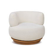 Fuji - 360 Swivel Low Barrel Back Accent Chair - Ivory White - R&R Furniture Gallery (Fountain Valley, CA)