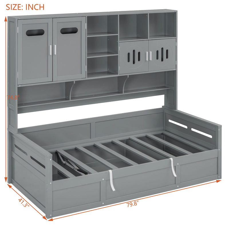Daybed With All-In-One Cabinet And Shelf - R&R Furniture Gallery (Fountain Valley, CA)