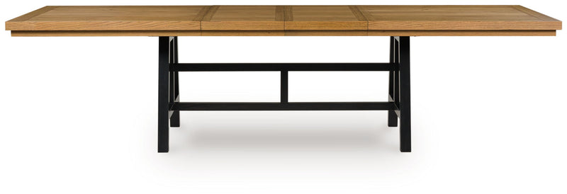 Galliden - Rectangular Dining Room Extension Table - Black / Brown - R&R Furniture Gallery (Fountain Valley, CA)