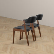 Enzo - Dining Chair (Set of 2) - Black / Brown - R&R Furniture Gallery (Fountain Valley, CA)