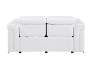 1126 - Top Grain Power Reclining Italian Leather Loveseat - R&R Furniture Gallery (Fountain Valley, CA)
