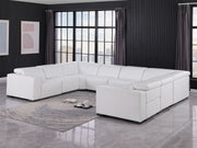 1208 - 8 Piece U Shaped Leather Sectional With 4 Power Recliners & Power Headrests - R&R Furniture Gallery (Fountain Valley, CA)