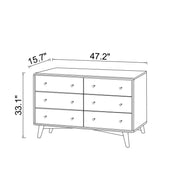 Dresser 6 Drawer - Dark Brown / White - R&R Furniture Gallery (Fountain Valley, CA)