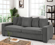 Luxe Sofa With 5 Matching Toss Pillows, Sleek Design, Spacious And Comfortable 3 Seater Couch - R&R Furniture Gallery (Fountain Valley, CA)