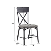 Edina - Side Chair (Set of 2) - Gray Fabric, Oak & Sandy Black - R&R Furniture Gallery (Fountain Valley, CA)
