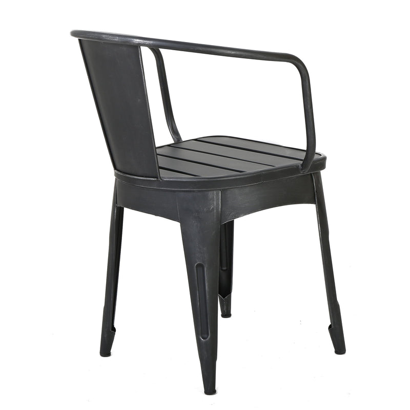 Noble House Yearn 3-piece outdoor bistro set with a round table and two matching chairs, suitable for patio or garden use.