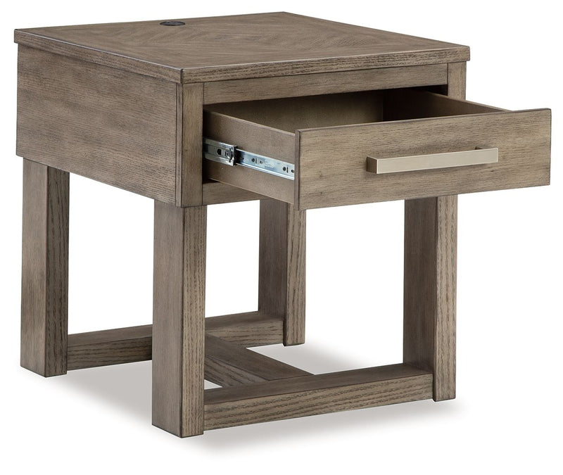 Loyaska - Rectangular End Table - Grayish Brown - R&R Furniture Gallery (Fountain Valley, CA)