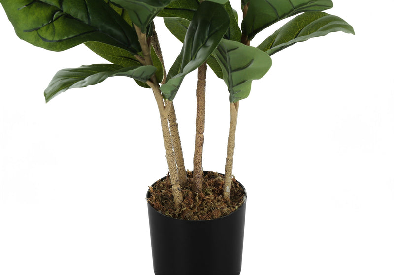 41" Tall, Artificial Plant, Fiddle Tree, Indoor, Faux, Fake, Floor, Greenery, Potted, Real Touch, Decorative - Green / Black - R&R Furniture Gallery (Fountain Valley, CA)