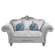 Pelumi - Loveseat With 5 Pillows - Light Gray Linen & Platinum - R&R Furniture Gallery (Fountain Valley, CA)