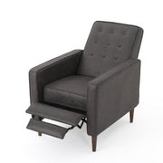 Macedonia - Mid Century Modern Button Tufted Fabric Recliner - Slate - R&R Furniture Gallery (Fountain Valley, CA)