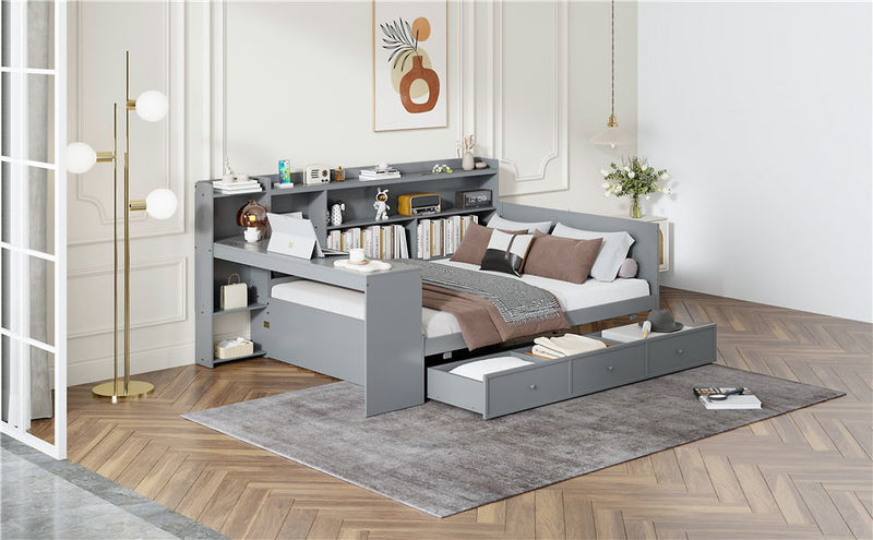 Daybed With 3 Drawers USB Ports And Desk - R&R Furniture Gallery (Fountain Valley, CA)