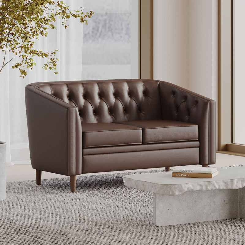 Sophisticated Loveseat With Diamond Stitched Detailing - R&R Furniture Gallery (Fountain Valley, CA)