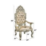 Sorina - Arm Chair (Set of 2) - Synthetic Leather & Antique Gold - R&R Furniture Gallery (Fountain Valley, CA)
