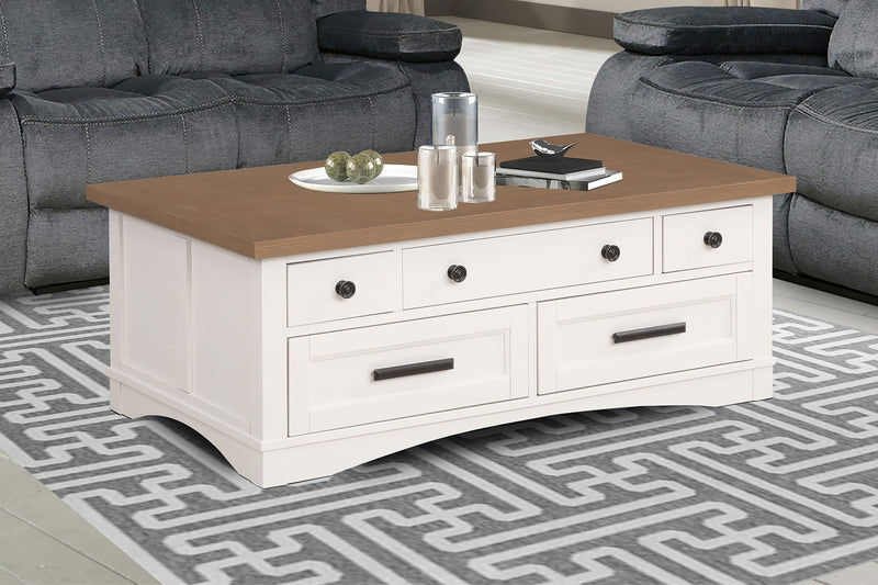 Americana Modern - Cocktail Table With Lift Top - Cotton - R&R Furniture Gallery (Fountain Valley, CA)