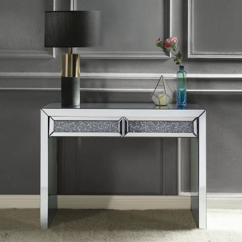 Noralie - Console Table Faux Diamonds - Mirrored - R&R Furniture Gallery (Fountain Valley, CA)