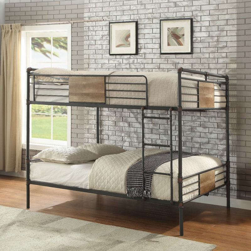 Brantley - Double Queen Bunk Bed - Sandy Black & Dark Bronze Hand-Brushed - R&R Furniture Gallery (Fountain Valley, CA)