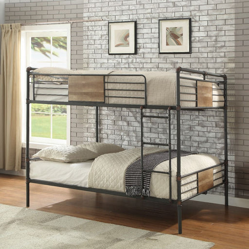 Brantley - Double Queen Bunk Bed - Sandy Black & Dark Bronze Hand-Brushed - R&R Furniture Gallery (Fountain Valley, CA)