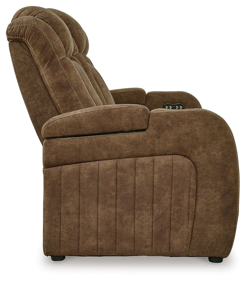 Wolfridge - Power Reclining Sofa With Adj Headrest - Brindle - R&R Furniture Gallery (Fountain Valley, CA)