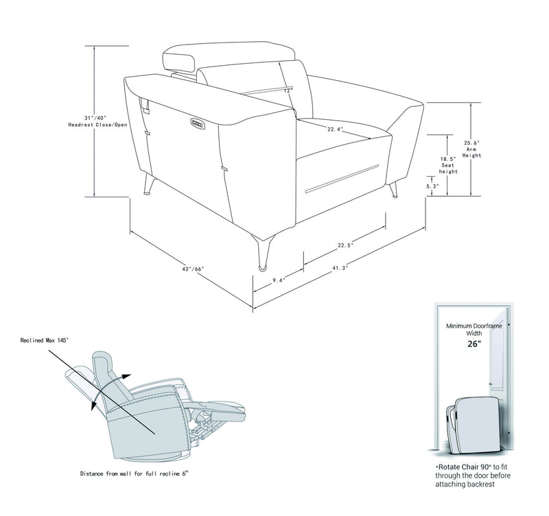 989 - Power Reclining Chair With Power Headrest - R&R Furniture Gallery (Fountain Valley, CA)