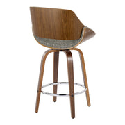Lumi Source Fabrizzi mid-century modern fixed height counter stools with swivel and round footrest, set of two, in stylish design.
