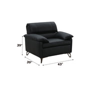 Eilene - Chair - Black Top Grain Leather - R&R Furniture Gallery (Fountain Valley, CA)
