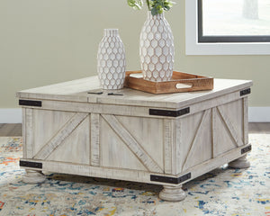 Carynhurst - Cocktail Table with Storage - Whitewash - R&R Furniture Gallery (Fountain Valley, CA)
