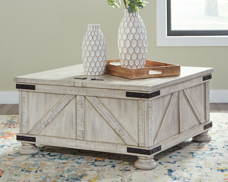 Carynhurst - Cocktail Table with Storage - Whitewash - R&R Furniture Gallery (Fountain Valley, CA)