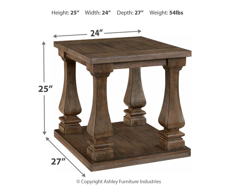 Johnelle - Rectangular End Table - Gray - R&R Furniture Gallery (Fountain Valley, CA)
