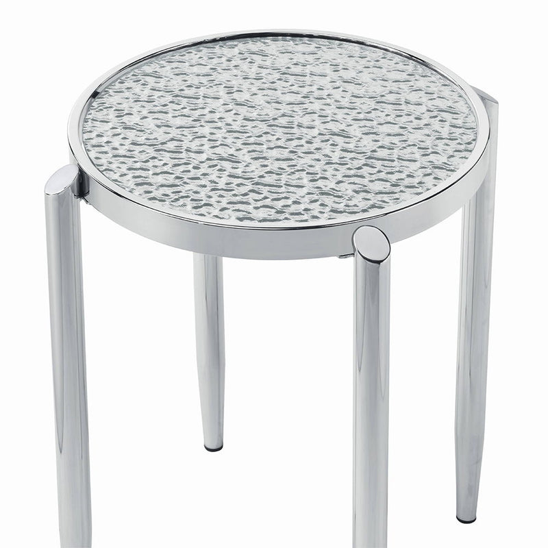 Abbe - End Table - Glass & Chrome - R&R Furniture Gallery (Fountain Valley, CA)