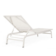 Noble House Finn outdoor chaise lounge with modern design, featuring a sleek frame and comfortable cushion for outdoor relaxation.