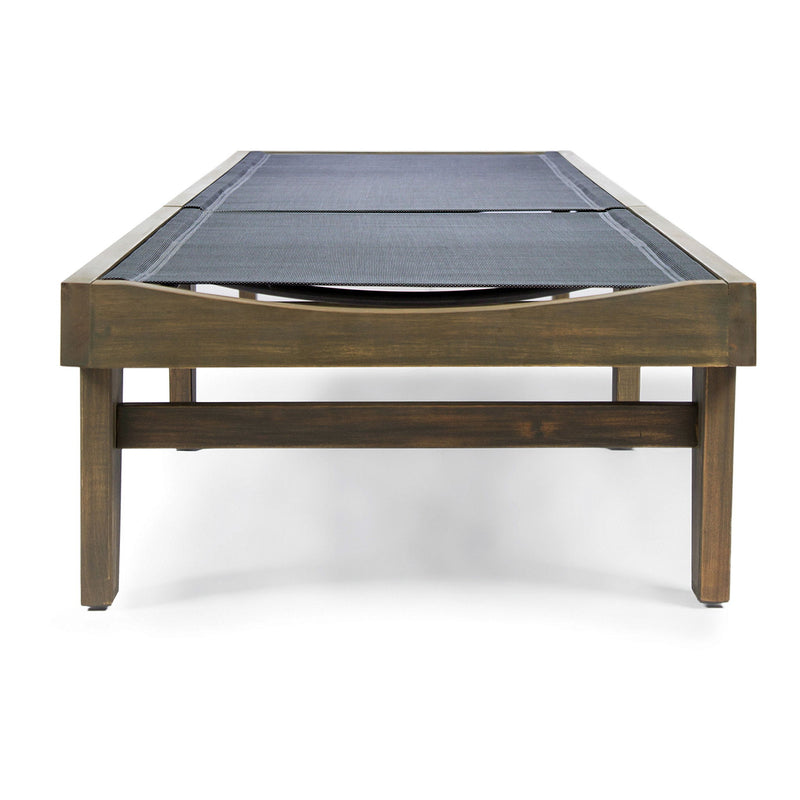 Summerland Chaise Lounge Dark Mesh Outdoor Seating - Dark Gray - R&R Furniture Gallery (Fountain Valley, CA)