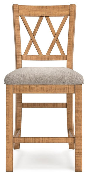 Havonplane - Upholstered Barstool (Set of 2) - Brown - R&R Furniture Gallery (Fountain Valley, CA)