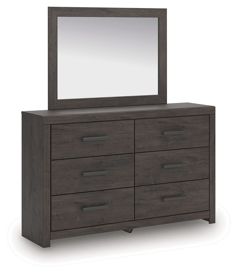 Prendonea - Dresser and Mirror - Charcoal - R&R Furniture Gallery (Fountain Valley, CA)
