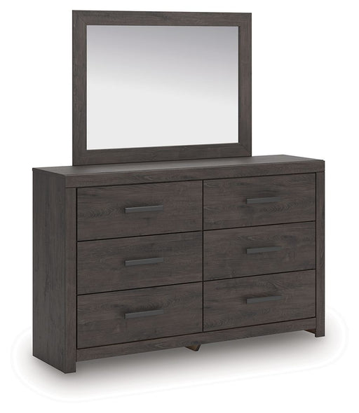 Prendonea - Dresser and Mirror - Charcoal - R&R Furniture Gallery (Fountain Valley, CA)
