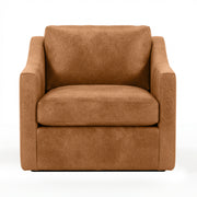 Classic Home Kipton swivel chair with cushioned seat and modern design, shown in a cozy living room setting.