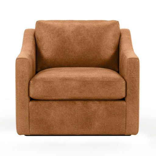 Classic Home Kipton swivel chair with cushioned seat and modern design, shown in a cozy living room setting.