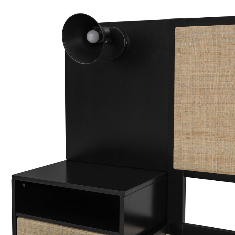 Bed Frame With 2 Nightstands Elegant Design With Lamps - R&R Furniture Gallery (Fountain Valley, CA)