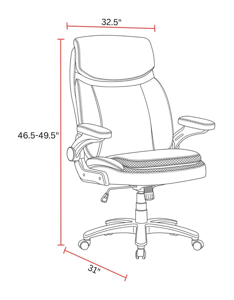 Dc - Big And Tall Fabric Desk Chair - Black