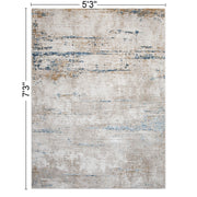 Elegance - 5'3" X 7'3" Area Rug - Ivory, Polyester - R&R Furniture Gallery (Fountain Valley, CA)