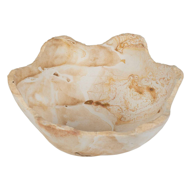 Sahara - Bloom Indoor-Outdoor Stone Bowl - Russet / Ivory / Sand