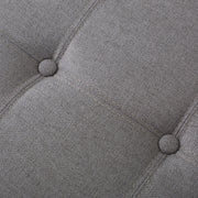 Light gray upholstered storage ottoman by Noble House with lift-top and button-tufted seat, ideal for living room storage.