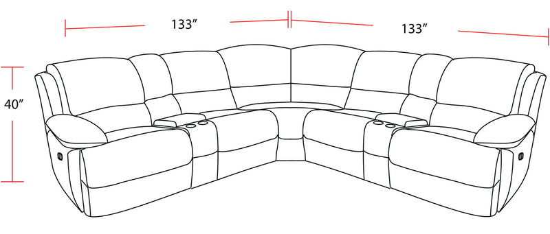 Spartacus - Power Reclining Sectional - R&R Furniture Gallery (Fountain Valley, CA)